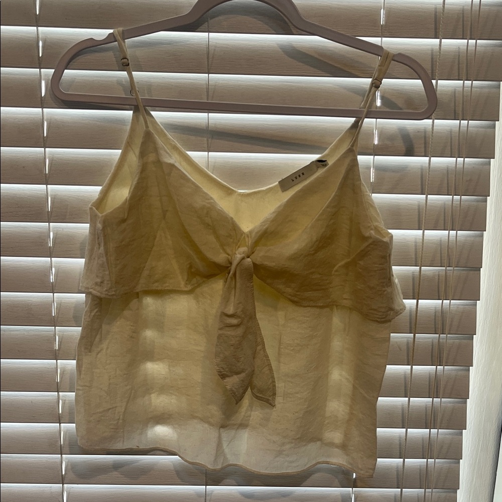 Lush Cream Tie-Front Camisole